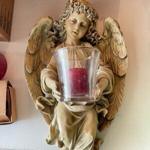 HOME INTERIOR ANGEL SCONCES WITH CANDLE HOLDER